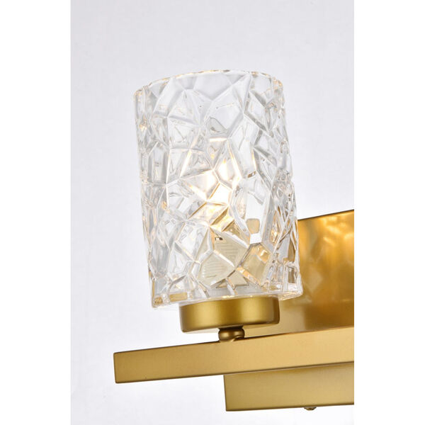 Cassie Brass and Clear Shade One-Light Bath Vanity, image 4