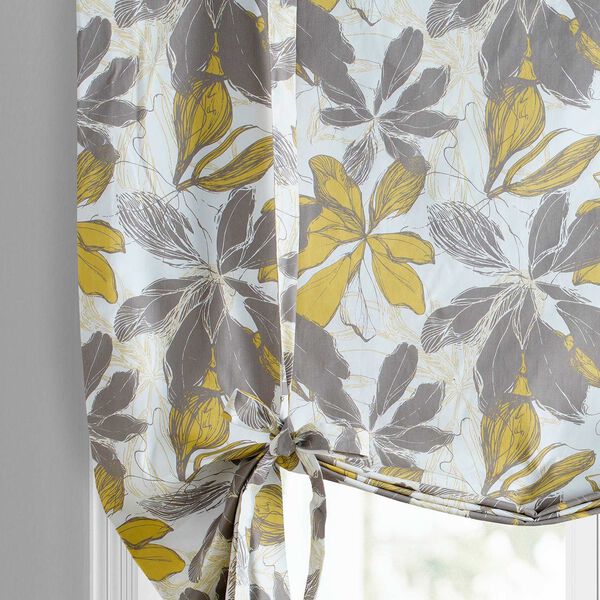 Sunny Day Gold Printed Cotton Tie-Up Window Shade Single Panel, image 4