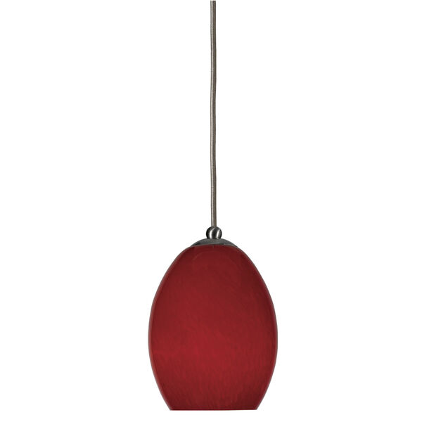 Red and Silver Six-Inch One-Light Mini Pendant, image 1