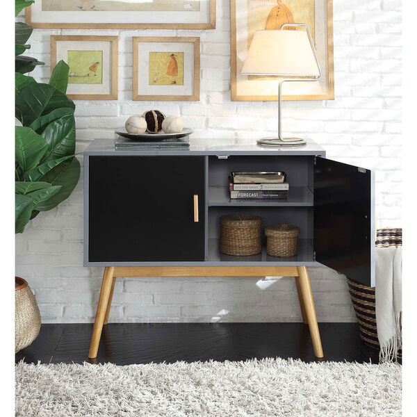 Uptown Gray and Black Storage Console, image 2