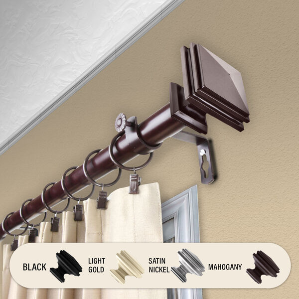 Bedpost Mahogany 48-84 Inches Curtain Rod, image 1