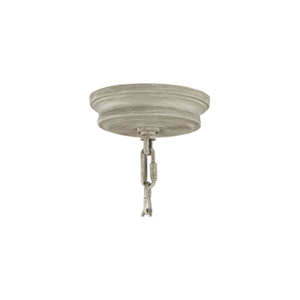Beverly French Washed Oak and Distressed White Wood Six-Light Chandelier, image 3
