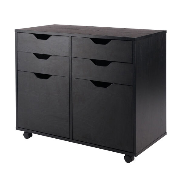 Halifax Black Two-Section Mobile Storage Cabinet, image 1