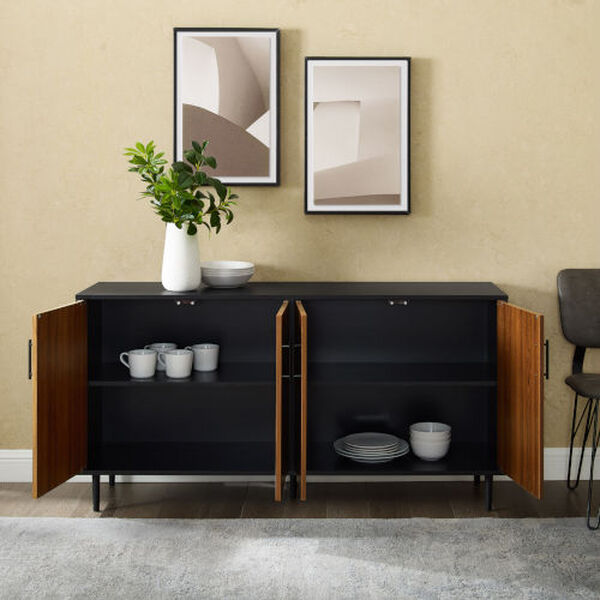 Hampton Acorn Bookmatch and Solid Black TV Stand, image 3