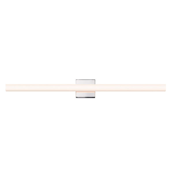 SQ-bar Polished Chrome LED 40-Inch Bath Fixture Strip with White Acrylic Shade, image 1