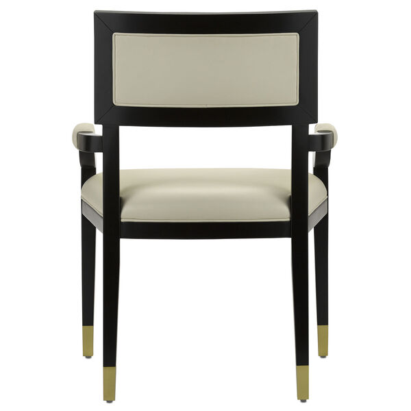 Artemis Caviar Black and White Leather Chair, image 5