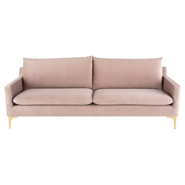 Anders Blush and Brushed Gold Sofa, image 2