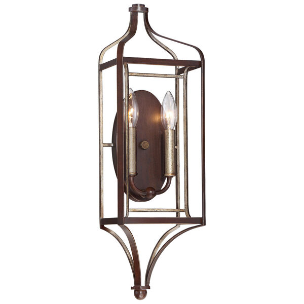 Astrapia Dark Rubbed Sienna 7-Inch Two-Light Wall Sconce, image 1