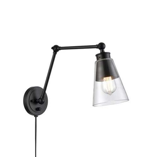 Albany Matte Black 16-Inch One-Light Swing Arm Sconce, image 1