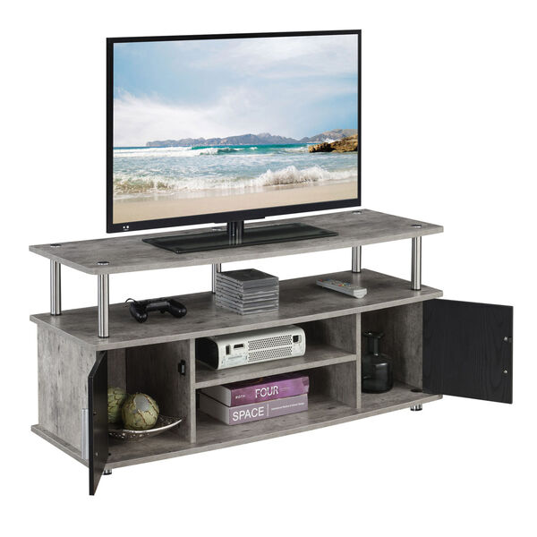 Design2Go Faux Birch and Black TV Stand, image 1