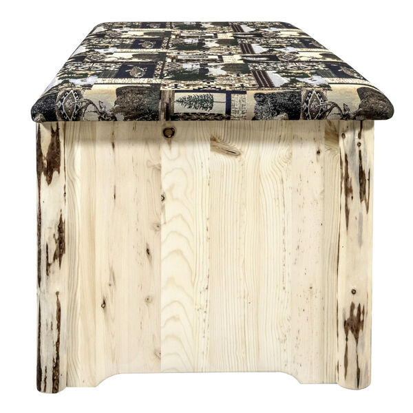 Montana Clear Lacquer Blanket Chest with Woodland Upholstery, image 5