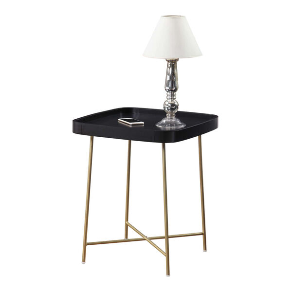 Lunar Black and Gold End Table, image 2