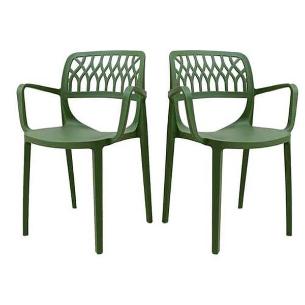 Elsa Green Outdoor Stackable Armchair, Set of Two, image 1