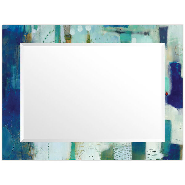 Crore Blue 40 x 30-Inch Rectangular Beveled Wall Mirror, image 3
