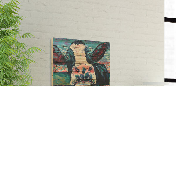 Curious Cow 2 Digital Print on Solid Wood Wall Art, image 3