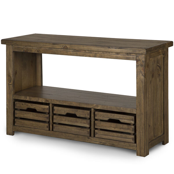 Stratton Rustic Warm Nutmeg Rectangular Entryway Table with Storage, image 1