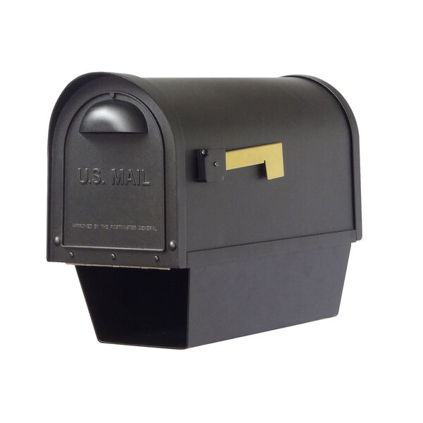 Curbside Black Nine-Inch Classic Mailbox with Newspaper Tube and Baldwin Front Single Mounting Bracket, image 1