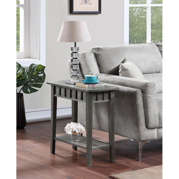 Dennis Wirebrush Dark Gray End Table with Shelf, image 1