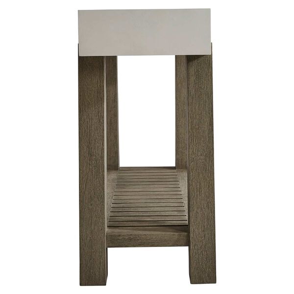 Rochelle White and Dark Brown Outdoor Console Table, image 4