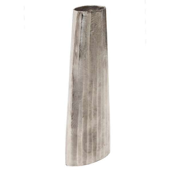 Silver Chiseled Metal Vase, image 4