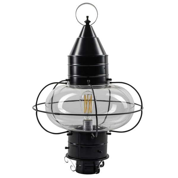 Classic Onion Black Single Light Outdoor Large Post Mount w/Clear Glass, image 2
