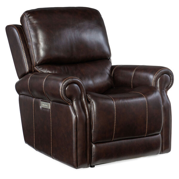 Eisley Rich Brown Power Recliner with Power Headrest and Lumbar, image 1