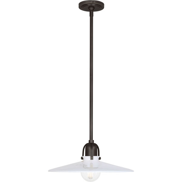 Rico Espinet Arial Deep Patina Bronze One-Light Pendant With White Glass, image 1