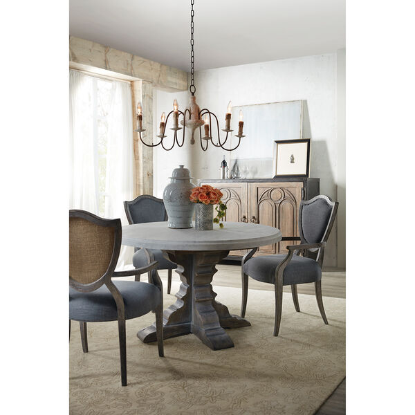 Beaumont Gray Round Dining Table with 48 In. Marble Top, image 3