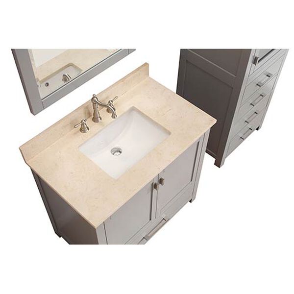 Modero Chilled Gray 36-Inch Vanity Combo with Galala Beige Marble Top, image 3