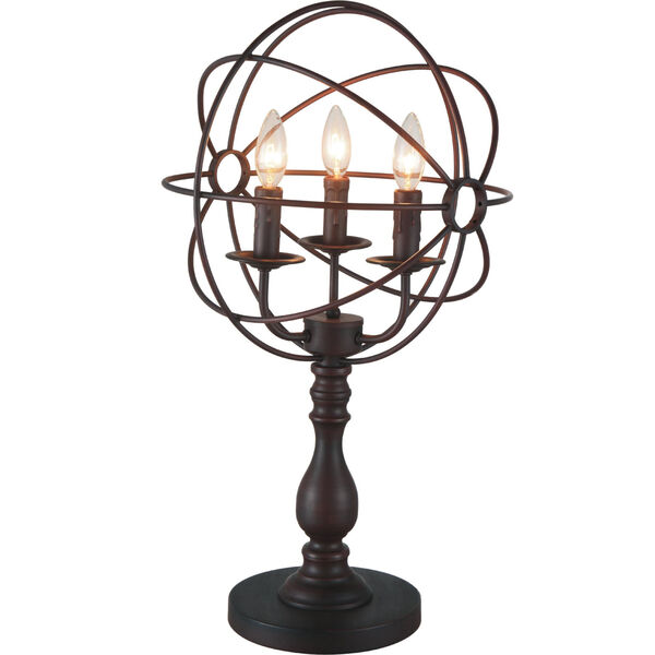 Arza Brown Three-Light Table Lamp, image 1
