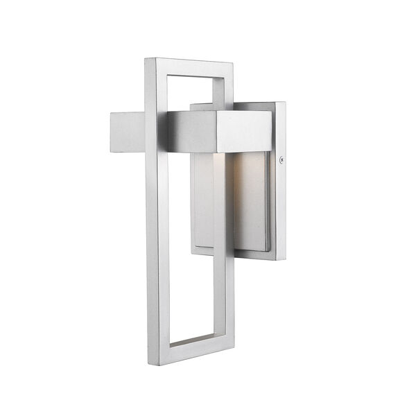 Luttrel Silver LED Outdoor Wall Sconce with Frosted Glass, image 3
