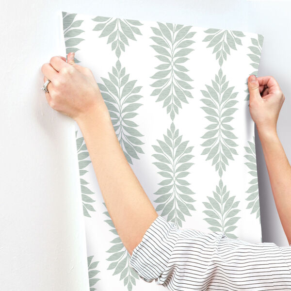 Waters Edge Light Green Broadsands Botanica Pre Pasted Wallpaper - SAMPLE SWATCH ONLY, image 4