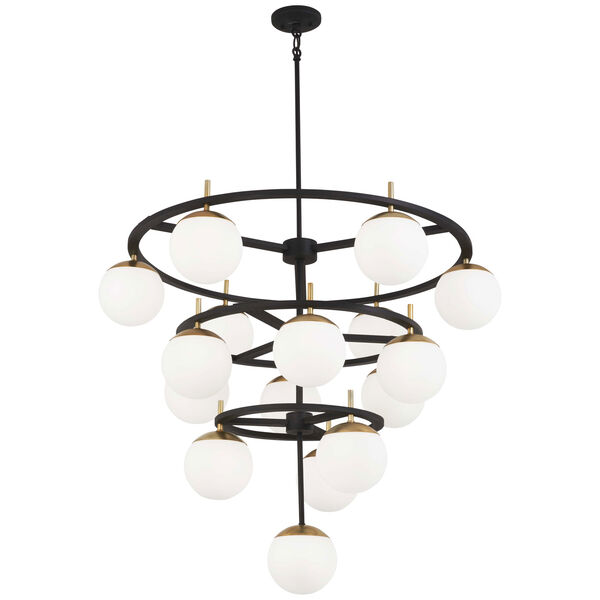 Alluria Weathered Black with Autumn Gold 16-Light Chandelier, image 1