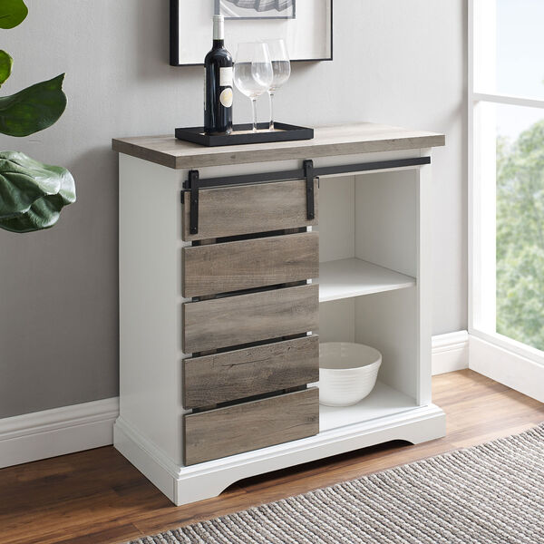 Solid White and Grey Wash TV Stand, image 6