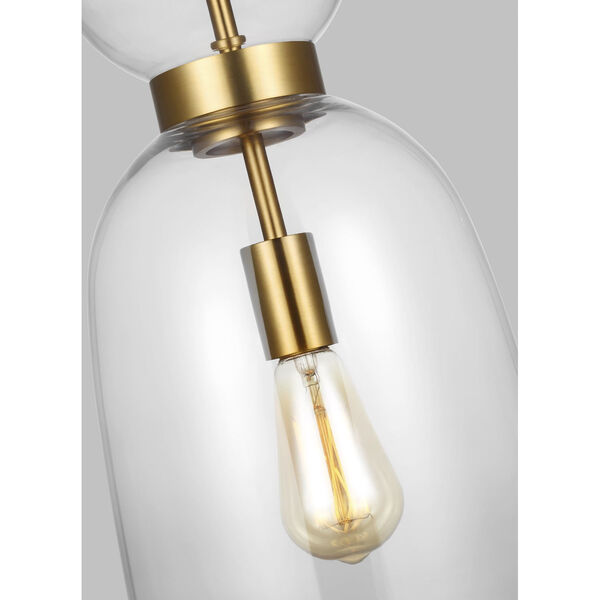 Londyn Burnished Brass One-Light Mini Pendant with Clear Shade, image 2