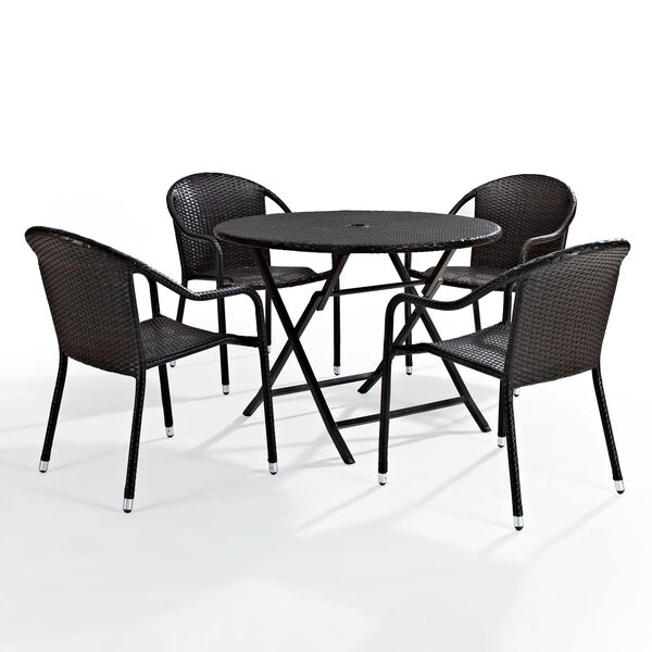 Palm Harbor Brown Five Piece Outdoor Cafe Dining Set, image 1