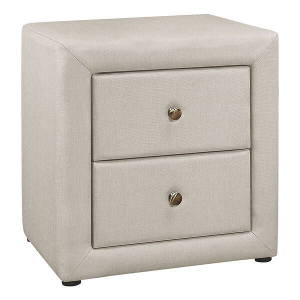 Beige Two Drawer Night Stand, image 1