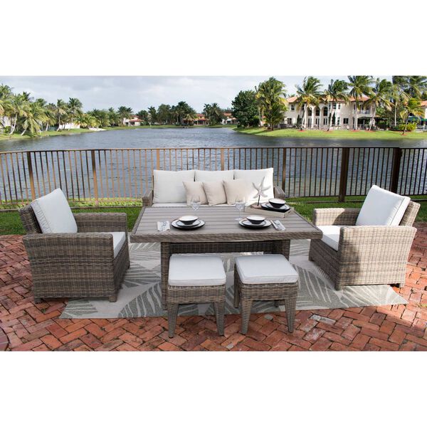 Spanish Wells Driftwood Canvas Natural Five-Piece Seating Set, image 1