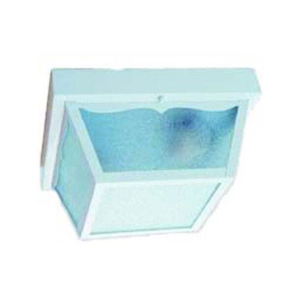 Builders Choice Gloss White Two-Light Ceiling Fixture, image 1