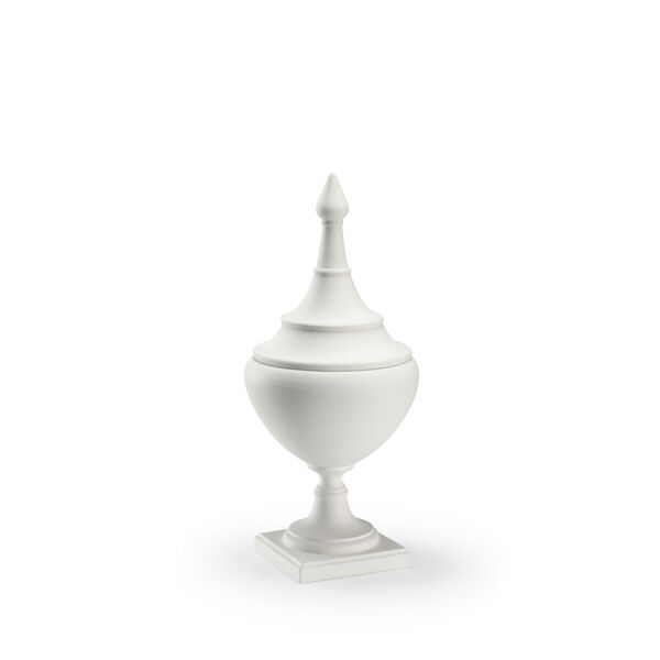 White Small Bisque Finial Urn, image 1