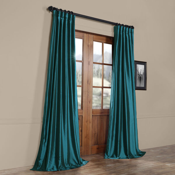 Mediterranean Faux Silk Taffeta Single Panel Curtain 50 x 96, image 8