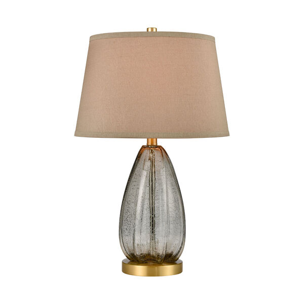 Reverie Gray Bubble Glass and Honey Brass One-Light Table Lamp, image 1