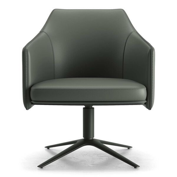 Burnley Olive Leather Accent Chair, image 1