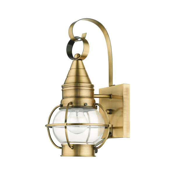Newburyport Antique Brass One-Light Outdoor Wall Lantern, image 2