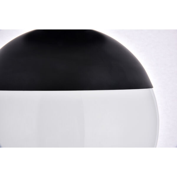 Eclipse Black and Frosted White 12-Inch One-Light Semi-Flush Mount, image 4