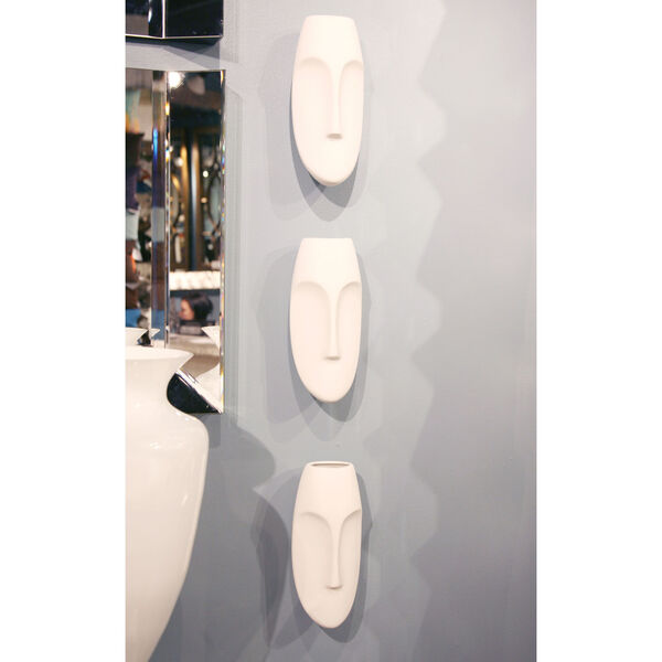 Matte White Face Wall Sculpture, image 5