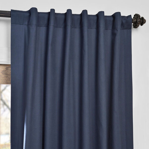 Polo Navy Solid Cotton Blackout Single Curtain Panel 50 x 96, image 4