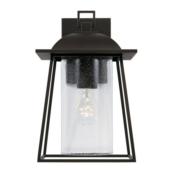Durham Oiled Bronze Nine-Inch One-Light Outdoor Wall Lantern with Clear Seeded Glass, image 2