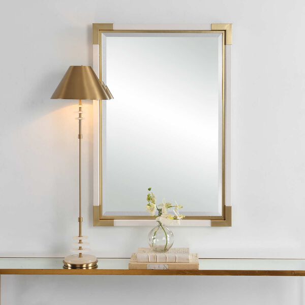 Malik White and Gold Wall Mirror, image 1