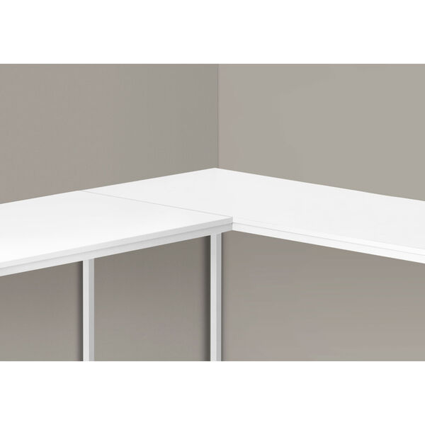 White and Black 44-Inch L-Shaped Computer Desk, image 3
